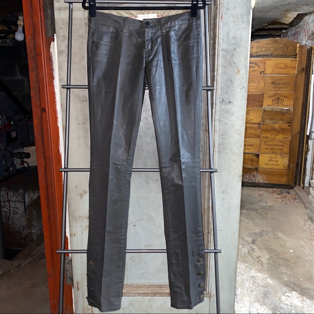 Stella McCartney Waxed Faux Leather Black Jeans